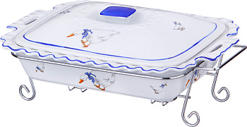 МАРМИТ С КРЫШКОЙ НА ПОДСТАВКЕ 3 Л.38*25 СМ ВЫСОТА=11 СМ (792-005)