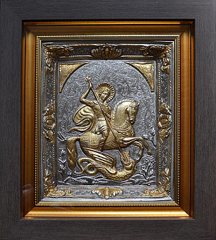 Икона "Святой Георгий Победоносец" с золочением