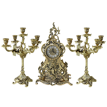 Каминные часы с канделябрами  Долфин  BP-89020