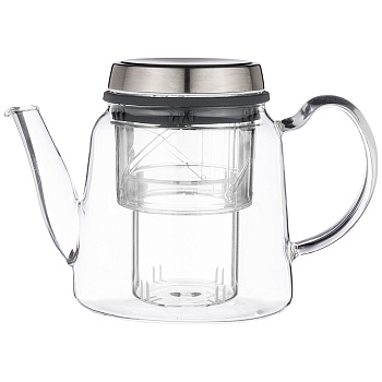 ЗАВАРОЧНЫЙ ЧАЙНИК СО СТЕКЛ. ФИЛЬТРОМ  800 МЛ, ЖАРОПРОЧНОЕ СТЕКЛО (884-045)