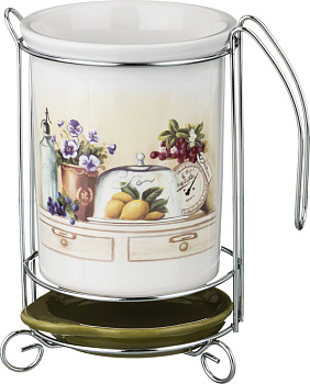 ПОДСТАВКА ПОД КУХОННЫЕ ПРИБОРЫ "В САДУ" 10,5*10,5*16 СМ. (358-1248)