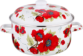 КАСТРЮЛЯ AGNESS ЭМАЛИРОВАННАЯ 3,5Л, 22Х12 СМ (934-519)