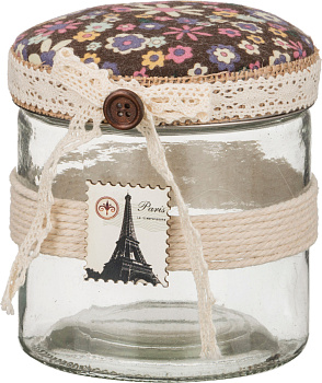 ШКАТУЛКА ДЛЯ ШВЕЙНЫХ МЕЛОЧЕЙ С ПОДУШЕЧКОЙ ДЛЯ ИГОЛОК 11*11*12 СМ. (222-059)