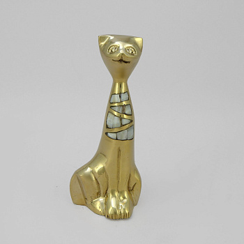 Статуэтка  Кошка , латунь, перламутр 6,25  BE-1000545