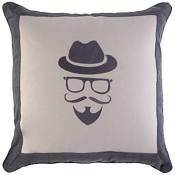 ПОДУШКА "ХИПСТЕР" 40Х40, СЕРЫЙ, ВЫШИВКА (850-827-72)