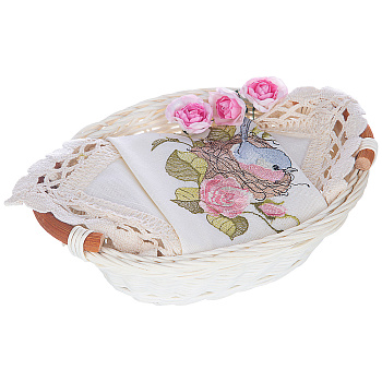 НАБОР ИЗ КОРЗИНЫ И САЛФЕТКИ 45Х45СМ "МАЛИНОВКА",ШАМПАНЬ, ВЫШИВКА, 100%ХЛОПОК, (850-841-13)