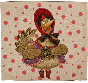 НАВОЛОЧКА "ПЕТУШКИ БАРЫШНЯ" 45*45 СМ. (550-218)