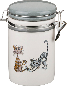 БАНКА ДЛЯ СЫПУЧИХ ПРОДУКТОВ "ОЗОРНЫЕ КОТЫ" 800 МЛ 15*10*17 СМ (188-121)