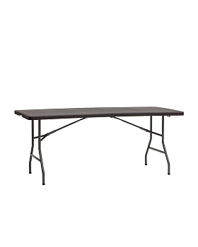 Стол складной чемодан пластиковый Кейт 180 коричневый, стальной каркас, полиэтилен высокой плотности