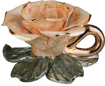 ПОДСВЕЧНИК "РОЗА" ДИАМЕТР=11 СМ ВЫСОТА=6 СМ (180-524)