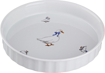 БЛЮДО ДЛЯ ЗАПЕКАНИЯ "ГУСИ" ДИАМЕТР=26 СМ. ВЫСОТА=4,5 СМ. (606-527)