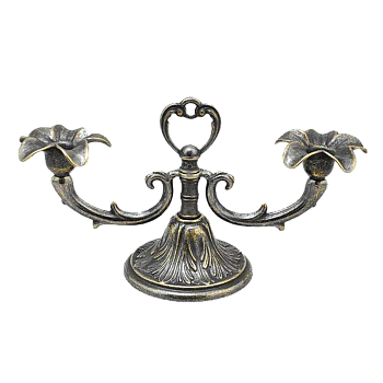 Канделябр из латуни на 2 свечи AL-80-378-ANT