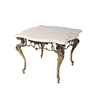 Столик Бикош малый с мраморной столешницей, золото BP-50202-D