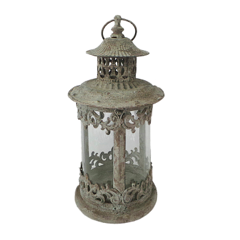 Фонарь уличный под свечу,  белая патина  FY-160210-S-MD