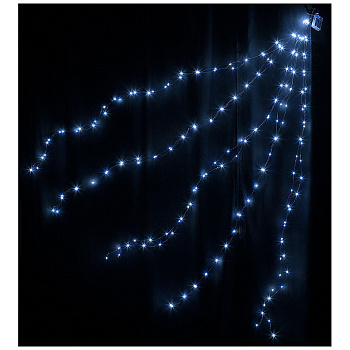 ГИРЛЯНДА "ХВОСТ" 200LED, 10НИТЕЙ, 2М, ЦВЕТ БЕЛЫЙ ХОЛОДНЫЙ, БЕЗ БАТАРЕЕК (786-314)