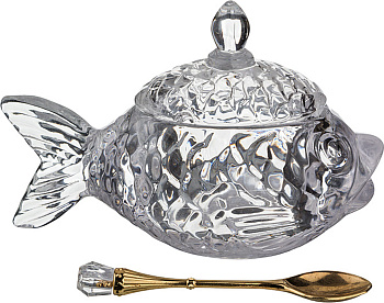ИКОРНИЦА "РЫБКА" С ЛОЖКОЙ 15*7*10 СМ. КОЛЛЕКЦИЯ "MUZA" (355-231)