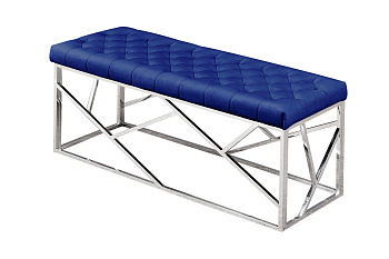 Банкетка АРТ ДЕКО вельвет синий нержавеющая сталь синий обивка сиденья вельвет