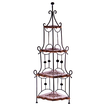 ЭТАЖЕРКА УГЛОВАЯ С 4-МЯ ПОЛКАМИ 50*35*131 СМ (723-126)