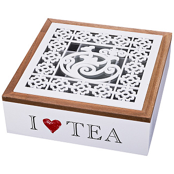 ШКАТУЛКА ДЛЯ ЧАЯ 9-ТИ СЕКЦИОННАЯ 24*24 СМ ВЫСОТА=8 СМ (421-205)