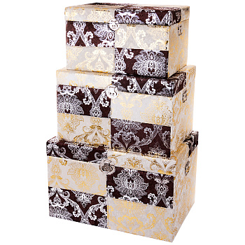 НАБОР СУНДУКОВ ДЕКОРАТИВНЫХ ИЗ 3-Х ШТ. L:81*46*51;M:71*41*41;S:61*36*36 СМ (714-052)