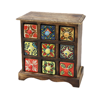 Миникомод фигурный, 9 ящиков DD-109-DTB