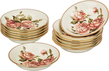 НАБОР РОЗЕТОК ДЛЯ ВАРЕНЬЯ "КОРЕЙСКАЯ РОЗА" ИЗ 12-ТИ ШТУК ДИАМЕТР=11 СМ ВЫСОТА=2,5 СМ (215-068)