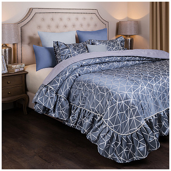 КОМПЛЕКТ НА КРОВАТЬ ИЗ ПОКРЫВАЛА И 2-Х НАВ "МОДЕРН" 250х230,50Х70-2ШТ, СЕРЫЙ, 100% ПЭ (850-903-49)