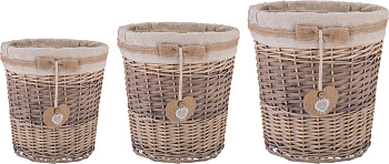 НАБОР КОРЗИН ДЛЯ БЕЛЬЯ ИЗ 3-Х ШТ. L:49*36*53,M:41*29*43, S:33*21*34 СМ (190-211)