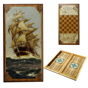 Нарды в деревянной коробке Морские SA-MO-M