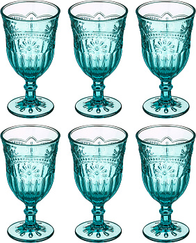 НАБОР БОКАЛОВ ДЛЯ ВИНА ИЗ 6 ШТ."ТУРКУАЗ" 280 МЛ. ВЫСОТА=16 СМ. (228-041)