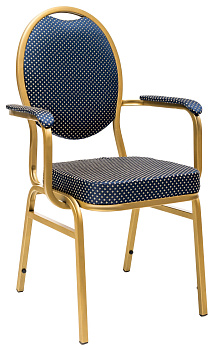 Банкентный стул Квин 20мм с подлокотниками, стальной каркас