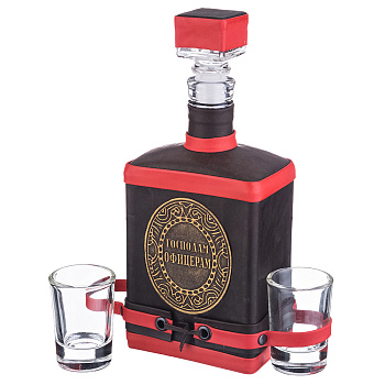 НАБОР "ГОСПОДАМ ОФИЦЕРАМ":ШТОФ+2 СТОПКИ 500/30 МЛ. (352-327)