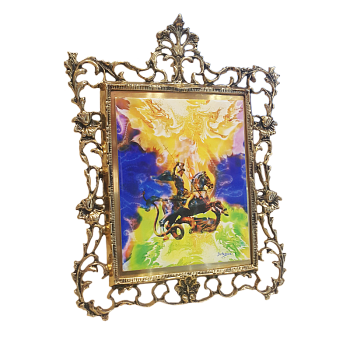 Панно настольное в бронзовой раме  Св. Георгий Победоносец  BP-00077