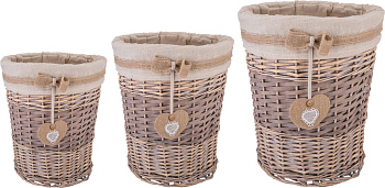 НАБОР КОРЗИН ДЛЯ БЕЛЬЯ ИЗ 3-Х ШТ. L:Ф45*53,M:Ф37*43, S:Ф31*34 СМ. (190-210)