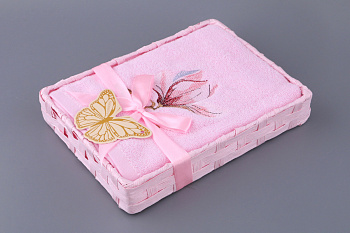 ПОЛОТЕНЦЕ "МАГНОЛИЯ" 50*90 СМ.100% Х/Б РОЗОВОЕ (813-053)