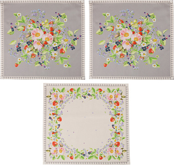 НАБОР САЛФЕТОК "ЯГОДЫ" 40*40 СМ.- 3ШТ 100% ХЛОПОК,ТВИЛ (850-704-8)