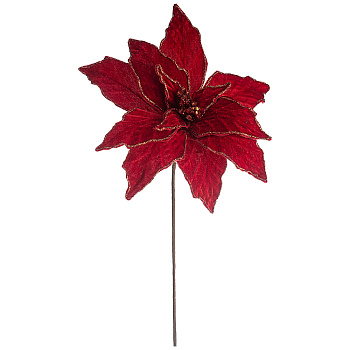 ЦВЕТОК ИСКУССТВЕННЫЙ "ПУАНСЕТИЯ" ВЫСОТА=65 СМ БЕЗ УПАКОВКИ (237-102)