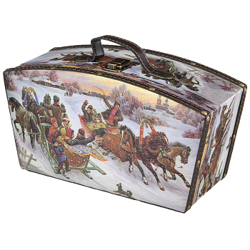 ШКАТУЛКА ИЗ СЕРИИ "РУССКАЯ ЗИМА" 29*14*12,5 СМ.БЕЗ УПАКОВКИ (41-311)