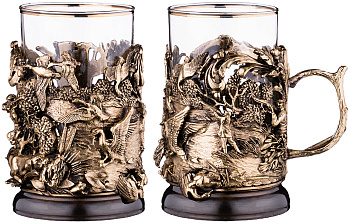 СТАКАН С ПОДСТАКАННИКОМ "УТКИ" 250 МЛ. (385-141)