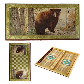 Нарды с рисунком на доске Косолапый SA-KL-L