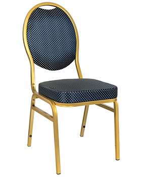 Банкетный стул Квин 20мм - золотой, синяя корона