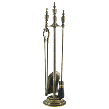 Каминный набор Наполеон 4 предмета на подставке,под бронзу AL-80-350-N-ANT