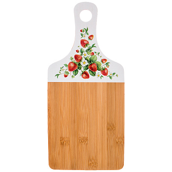 ДОСКА РАЗДЕЛОЧНАЯ "КЛУБНИКА" AGNESS  35*16*0,9 СМ БАМБУК (897-072)