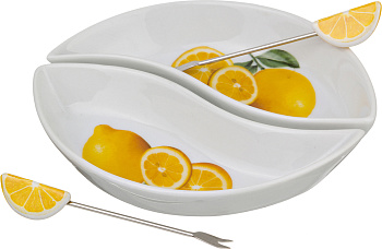 БЛЮДО С ВИЛОЧКОЙ ДЛИНА=15 СМ.ШИРИНА=6,5 СМ. (178-754)