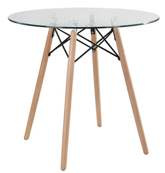 Стол обеденный EAMES DSW стеклянный, диаметр 80 см
