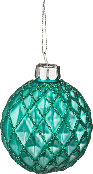 ДЕКОРАТИВНОЕ ИЗДЕЛИЕ ШАР СТЕКЛЯННЫЙ ДИАМЕТР=6 СМ. ВЫСОТА=7 СМ. ЦВЕТ: ТИФФАНИ (862-071)