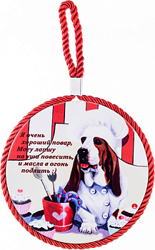 ПОДСТАВКА ПОД ГОРЯЧЕЕ "Я ОЧЕНЬ ХОРОШИЙ ПОВАР, МОГУ ЛАПШУ НА УШИ ПОВЕСИТЬ,И МАСЛА В ОГОНЬ ПОДЛИТЬ" НА