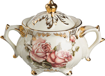 САХАРНИЦА НА НОЖКЕ "КОРЕЙСКАЯ РОЗА" 425 МЛ 16,5*12 СМ ВЫСОТА=12 СМ (215-007)