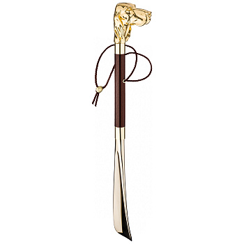 ЛОЖКА ДЛЯ ОБУВИ "СОБАКА" ЗОЛОТАЯ 7*5 СМ. ДЛИНА=50 СМ. (323-033)