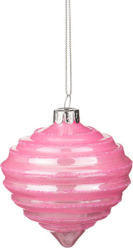 ДЕКОРАТИВНОЕ ИЗДЕЛИЕ ШАР СТЕКЛЯННЫЙ ДИАМЕТР=8 СМ. ВЫСОТА=9 СМ. ЦВЕТ: РОЗОВЫЙ (862-086)